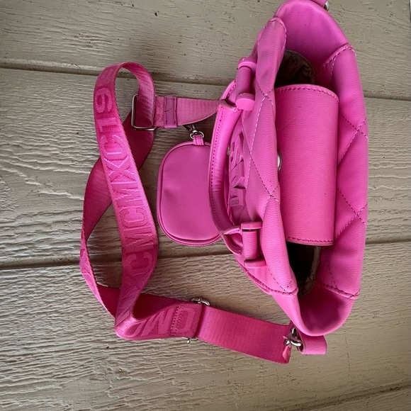 Steve Madden Pink Quilted Satchel with Silver Hardware - Picture 5 of 10